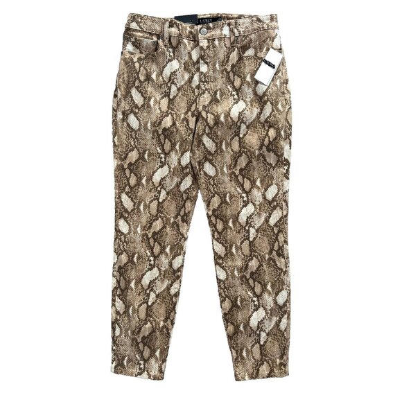 LAUREN Ralph Lauren High Rise Skinny Ankle Snake Print Jeans ( 6 ) - Picture 4 of 6